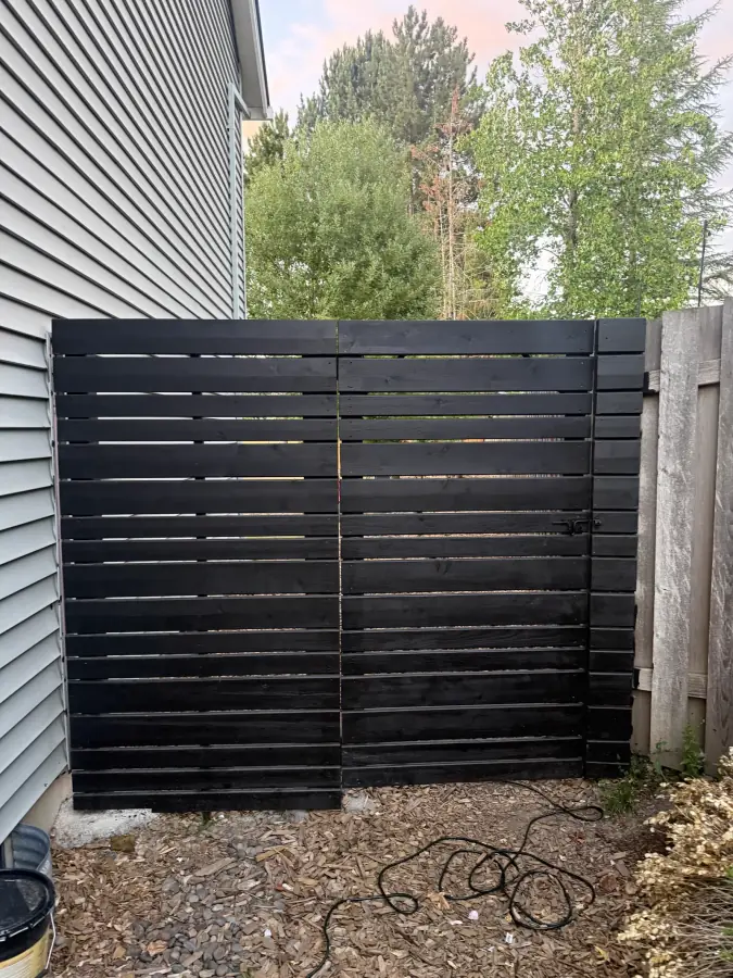Custom Modern Security Gate & Cedar Framing